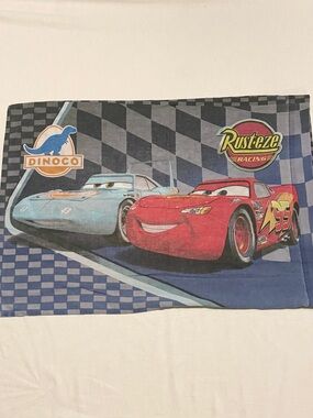 Vintage Disney Cars Pillowcase Lightning McQueen The King Dinoco Jay Franco